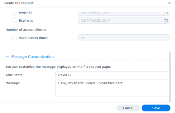 Message Customization
